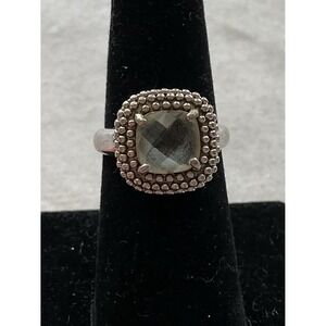RJC sterling silver ring Size 6 Aquamarine Cushion-cut Vintage Estate